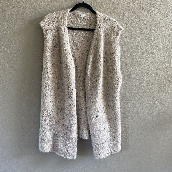 Sundance Vest Womens Medium Cream Coastal Secrets Open  Alpaca Boho Speckled - Picture 1 of 8
